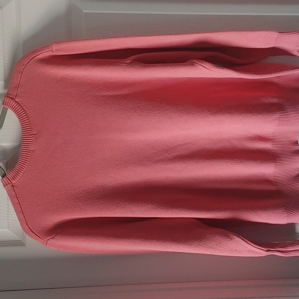 Rue21 Pink Crew Neck Sweater Women's sz Large w/ Malibu Print Casual Streetwear - Picture 4 of 5